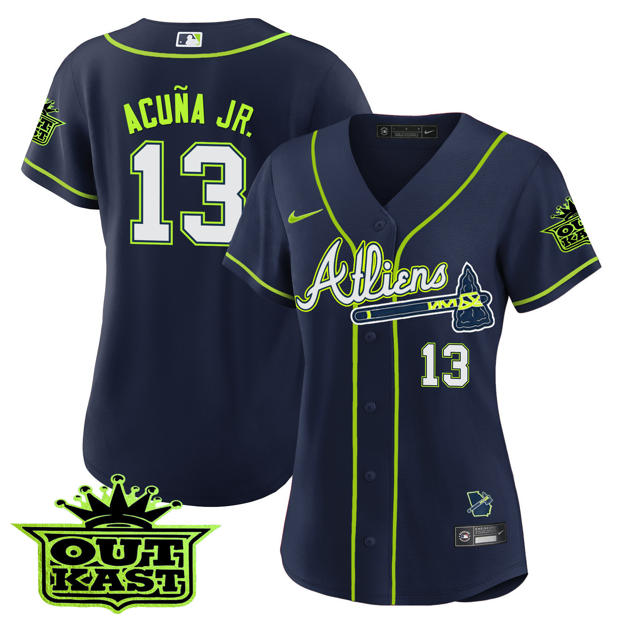 Ronald Acuna Jr. Women's Atlanta Braves Atliens Jersey - All Stitched
