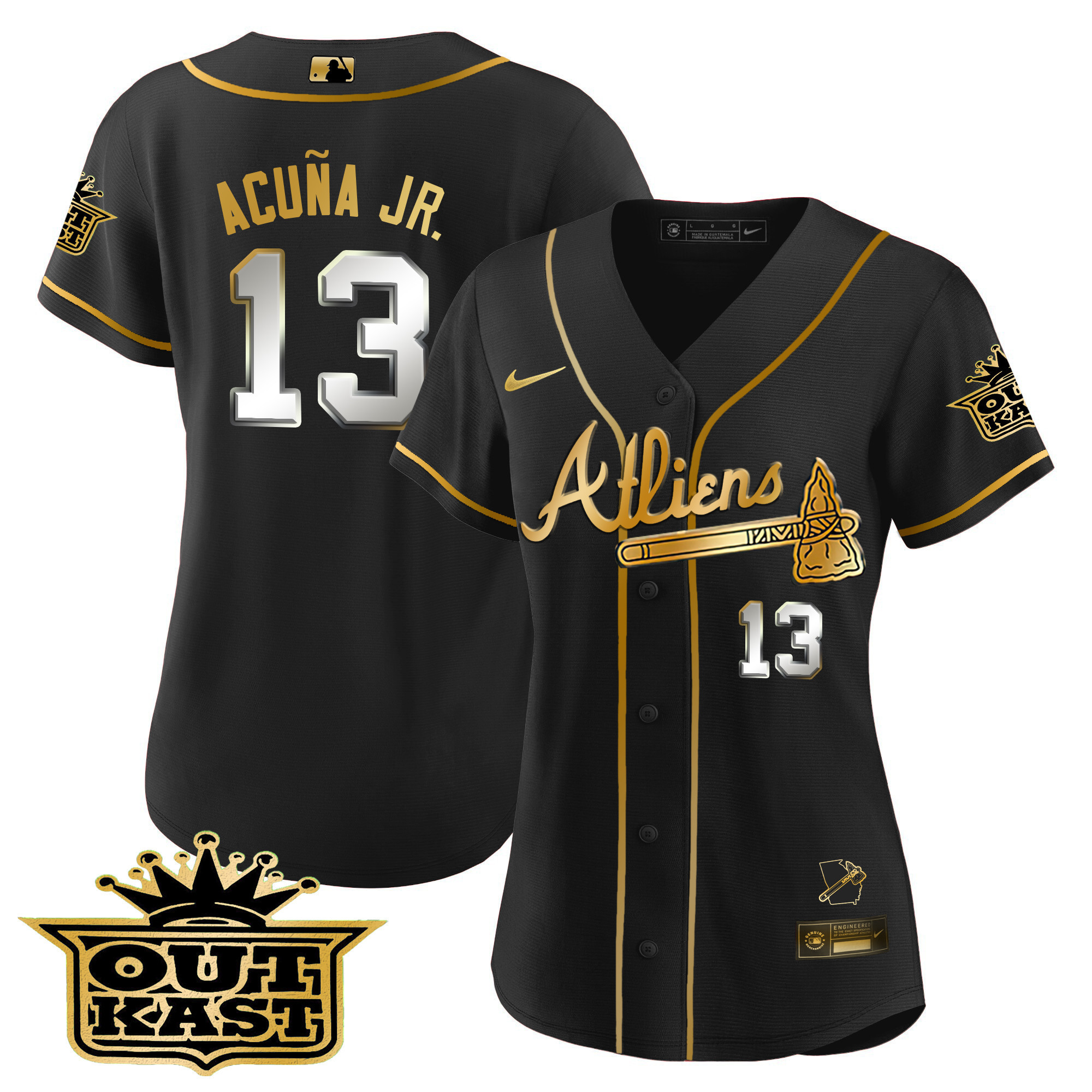 Ronald Acuna Jr. Women's Atlanta Braves Atliens V2 Black Limited Jersey - All Stitched