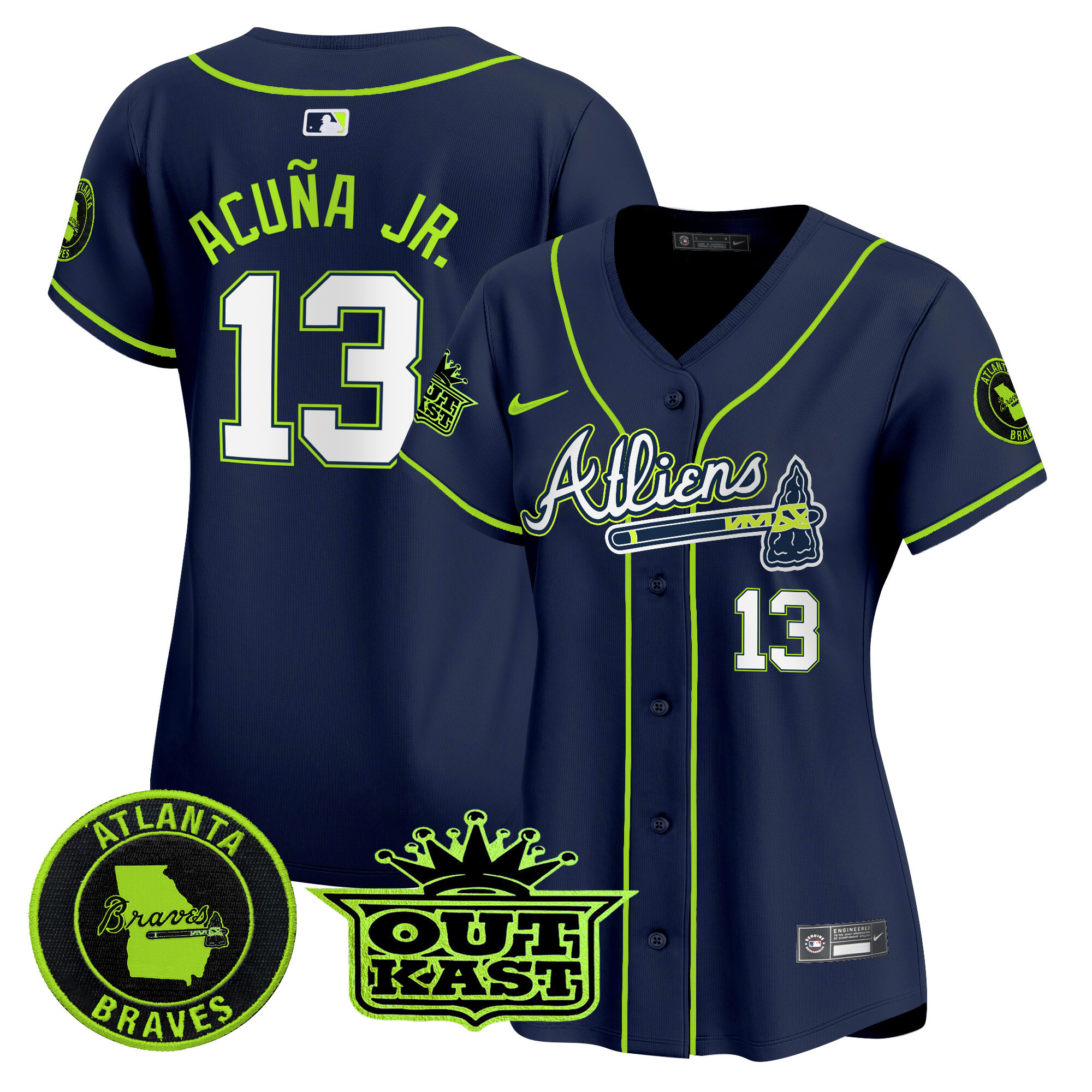 Ronald Acuna Jr. Women's Atlanta Braves Atliens Vapor Premier Limited Jersey - All Stitched