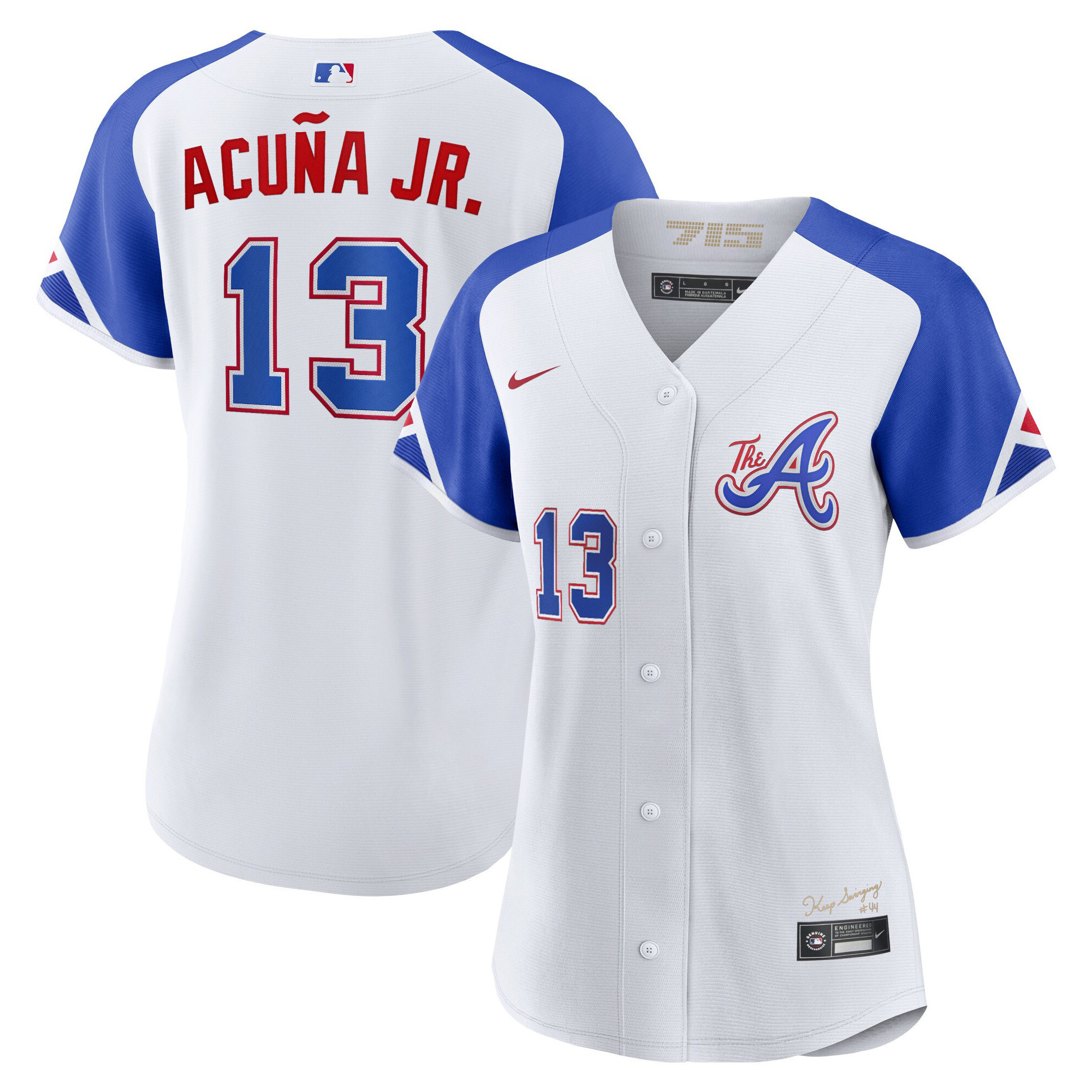 Ronald Acuna Jr. Women's Atlanta Braves Champions City Connect Gold Jersey - All Stitched