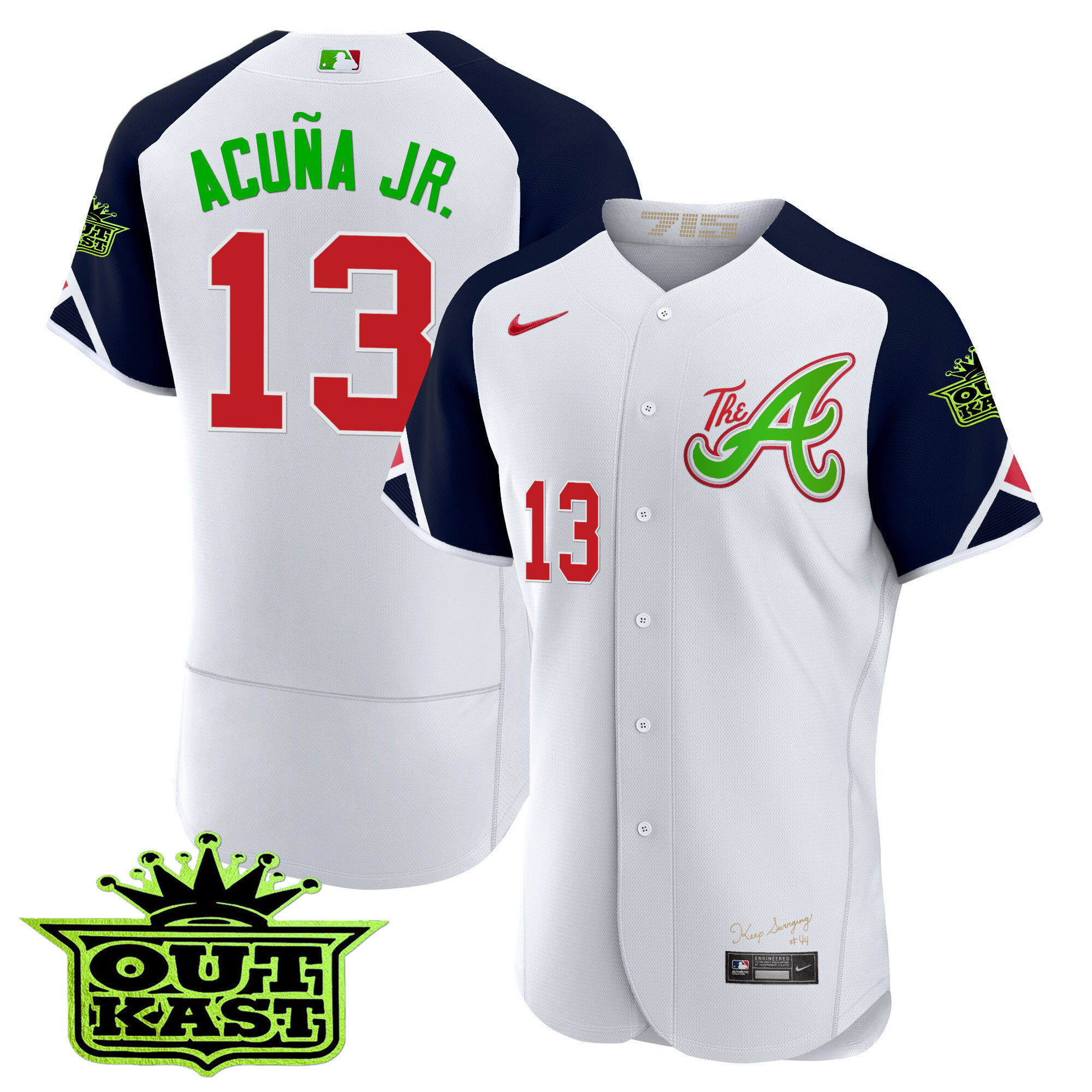 Ronald Acuna Jr. Youth's Atlanta Braves Atliens City Connect Flex Base Jersey - All Stitched