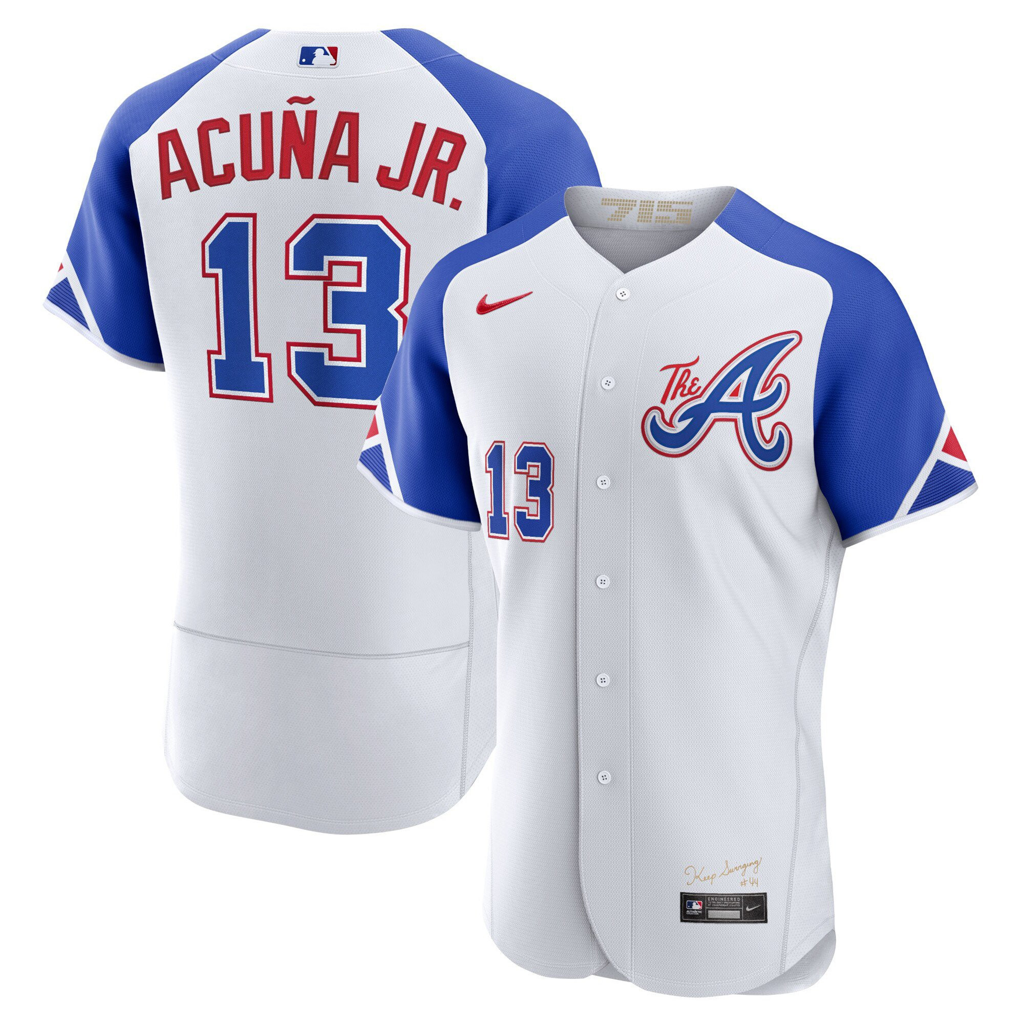 Ronald Acuna Jr. Youth's Atlanta Braves Champions City Connect Gold Flex Base Jersey - All Stitched
