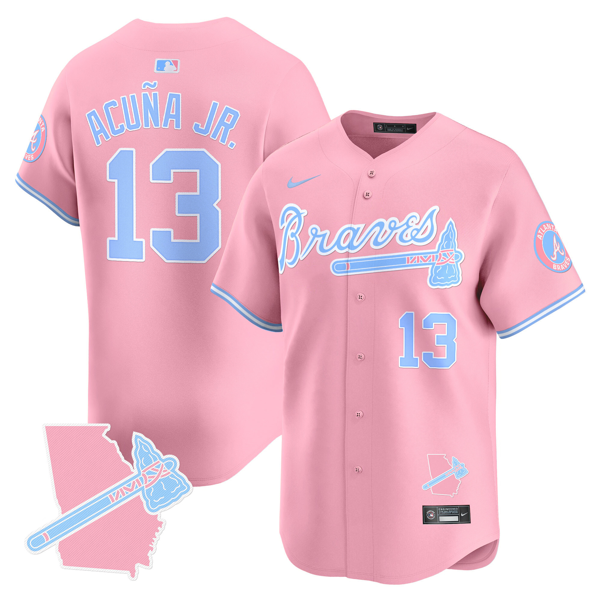 Ronald Acuna Jr.Unisex Atlanta Braves Bubblegum Pink Vapor Premier Limited Pink Jersey - All Stitched