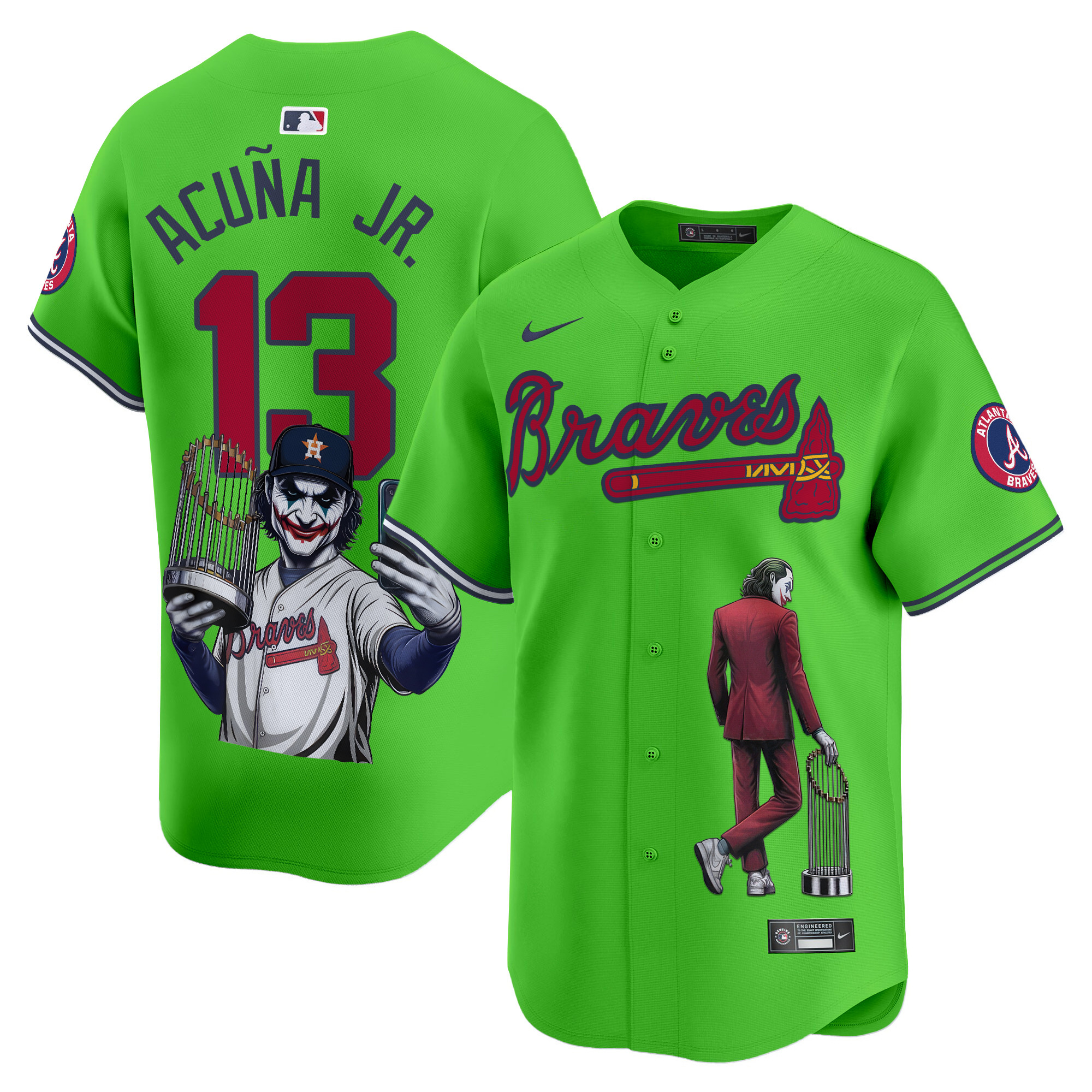 Ronald Acuna JrUnisex Atlanta Braves Joker Vapor Premier Limited Green Jersey - Printed