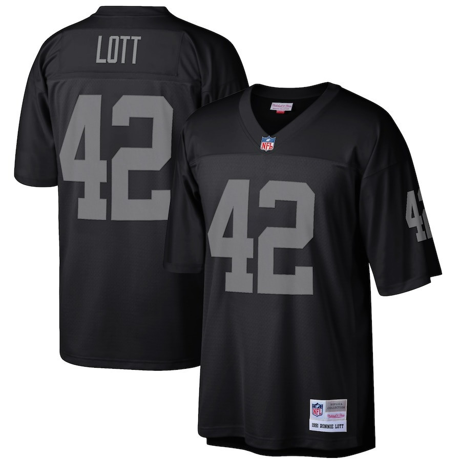 Ronnie Lott Las Vegas Raiders Black Mitchell & Ness Retired Legacy Black Jersey - All Stitched