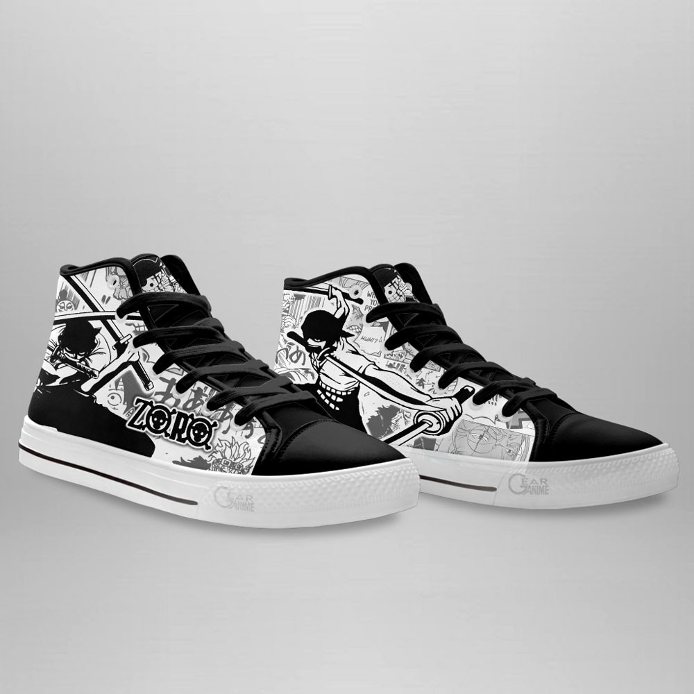 Roronoa Zoro High Top Shoes One Piece Custom Manga Sneakers