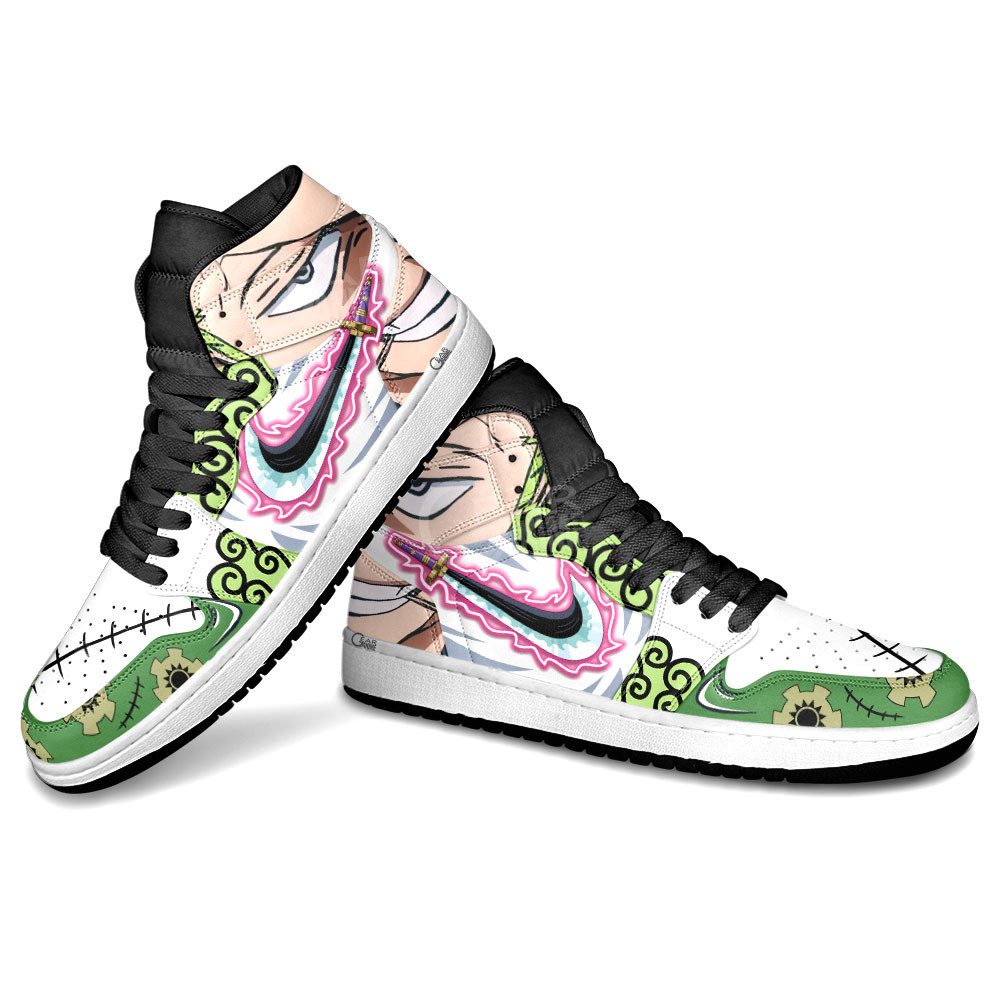Roronoa Zoro JD1s Sneakers One Piece Anime Shoes, Air Jordan Hightop