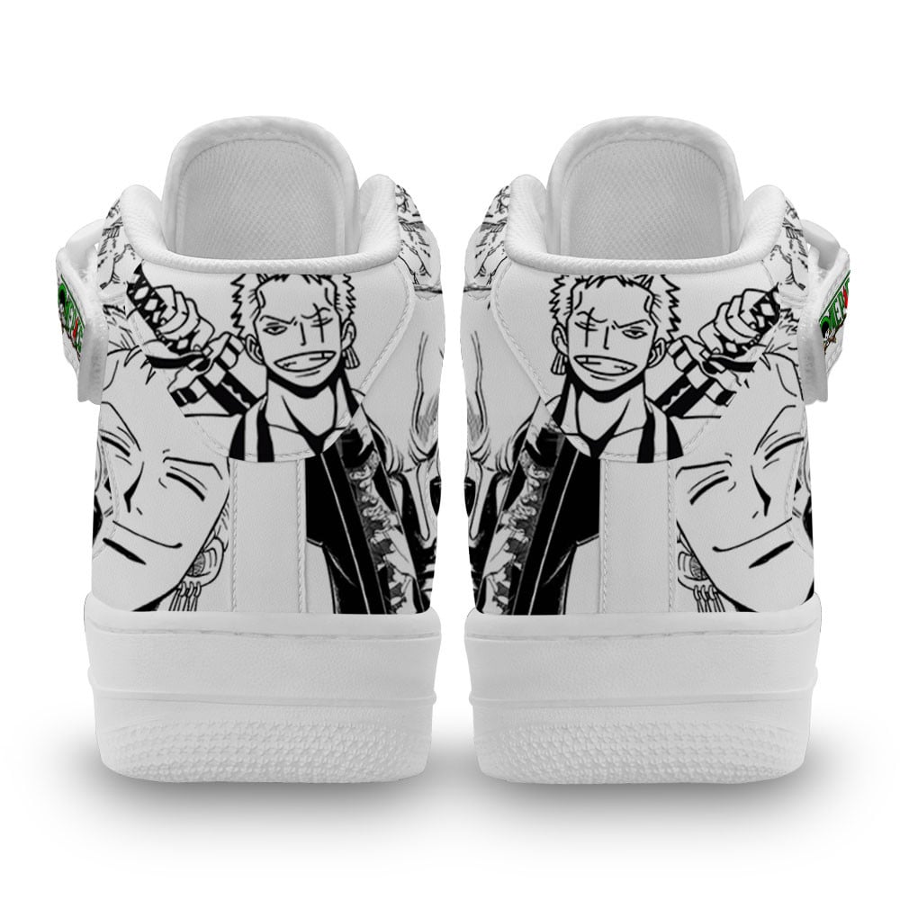 Roronoa Zoro Sneakers Air Mid One Piece Custom Anime Shoes Mix Manga