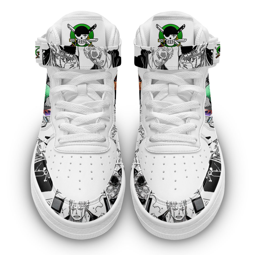 Roronoa Zoro Sneakers Air Mid One Piece Custom Anime Shoes Mix Manga