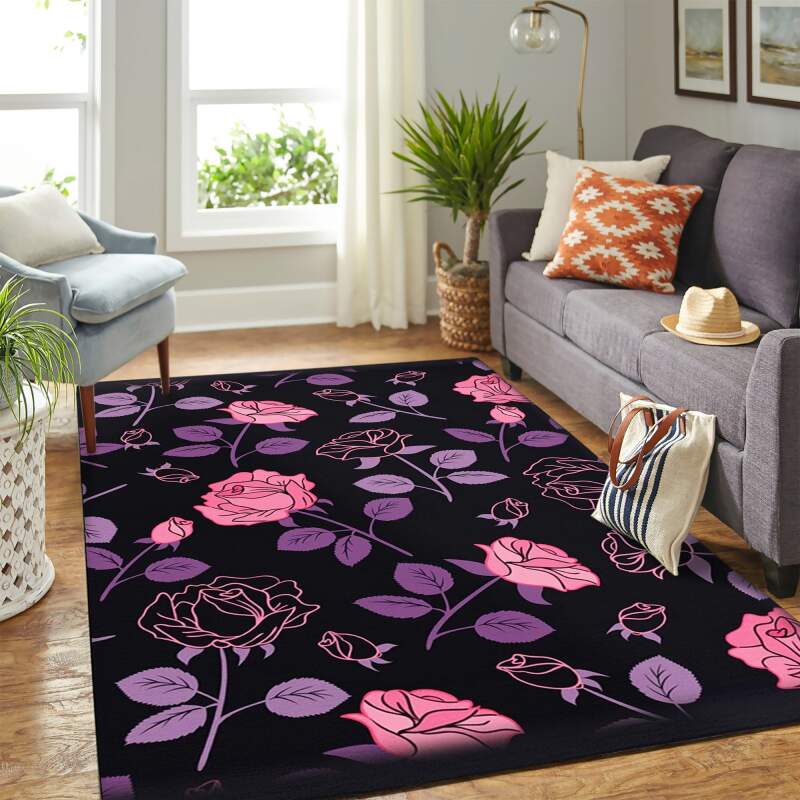 Rose Carpet Floor Area Rectangle Rug