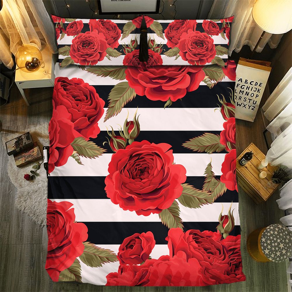 Rose Collection 3D Customized Duvet Cover Bedding Set