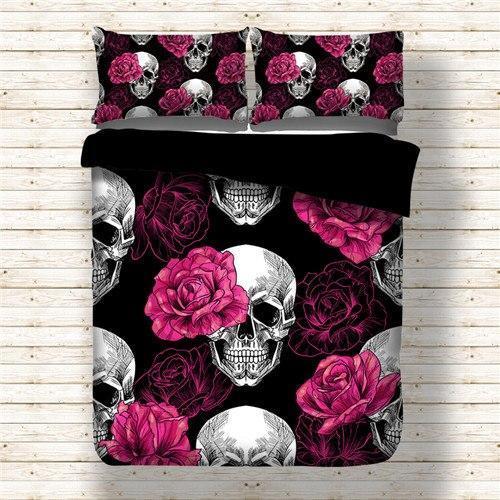 Rosekull Black 3D Customized Duvet Cover Bedding Set
