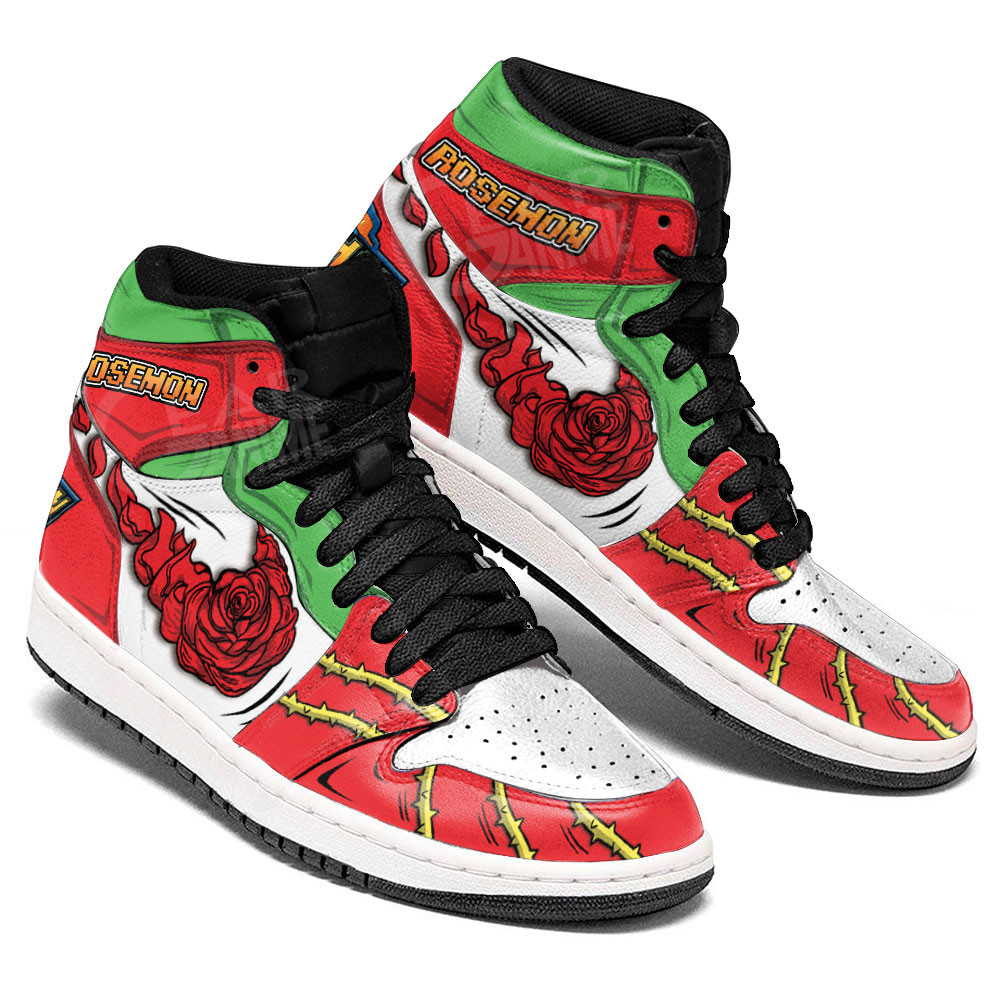 Rosemon Skill JD1s Sneakers Digimon Anime Shoes For Fans, Air Jordan Hightop