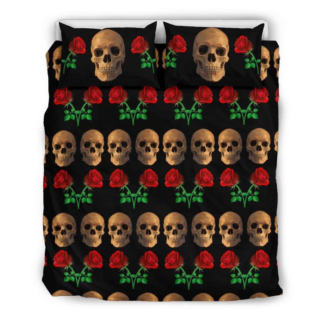 Roses Andkulls 3D Customized Duvet Cover Bedding Set