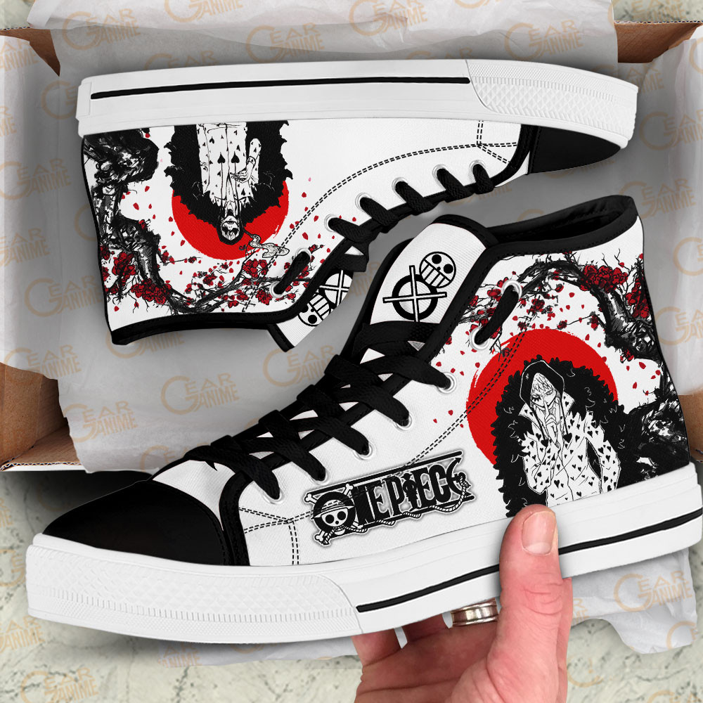 Rosinante High Top Shoes Custom Anime One Piece Sneakers Japan Style