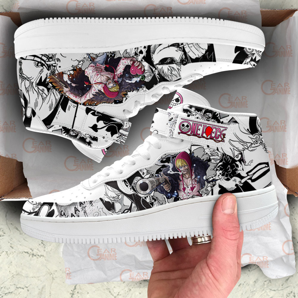 Rosinante Sneakers Air Mid One Piece Custom Anime Shoes Mix Manga