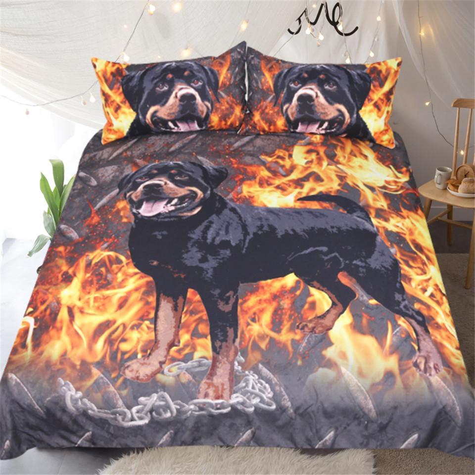 Rottweiler 3D Customized Duvet Cover Bedding Set