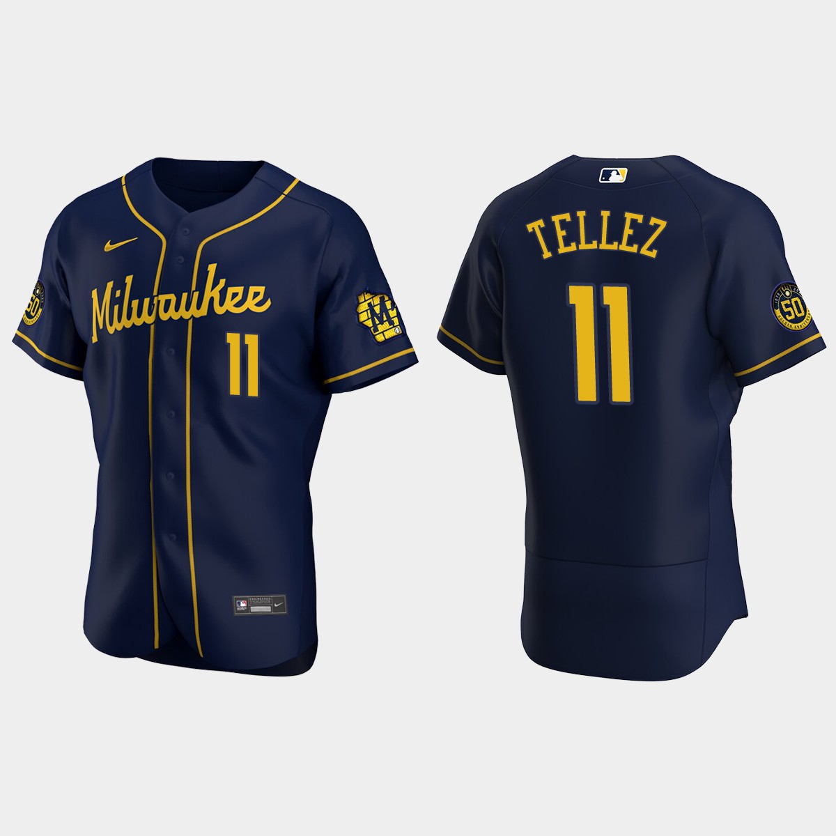 Rowdy Tellez Milwaukee Brewers Alternate Jersey - Navy