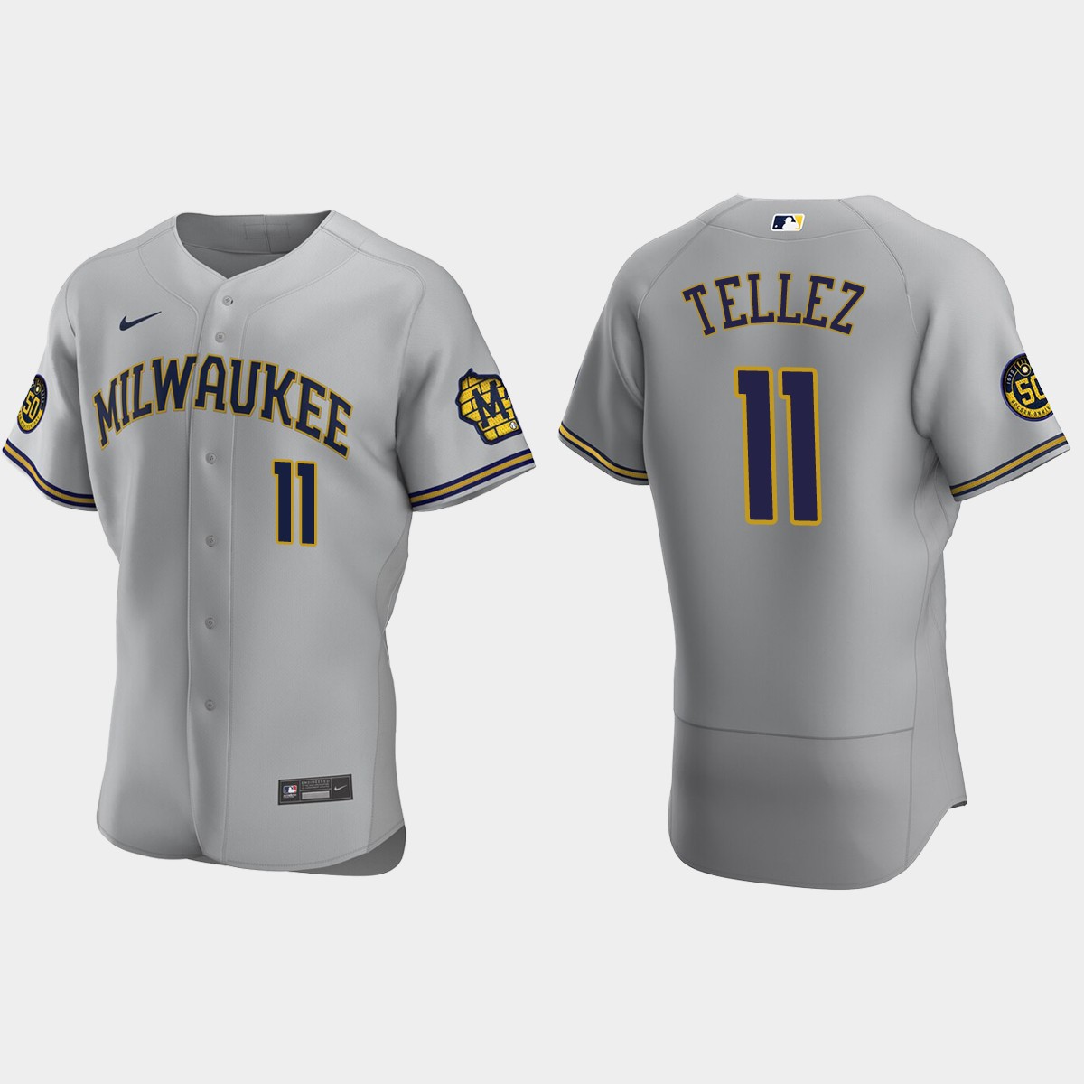 Rowdy Tellez Milwaukee Brewers Road Jersey - Gray