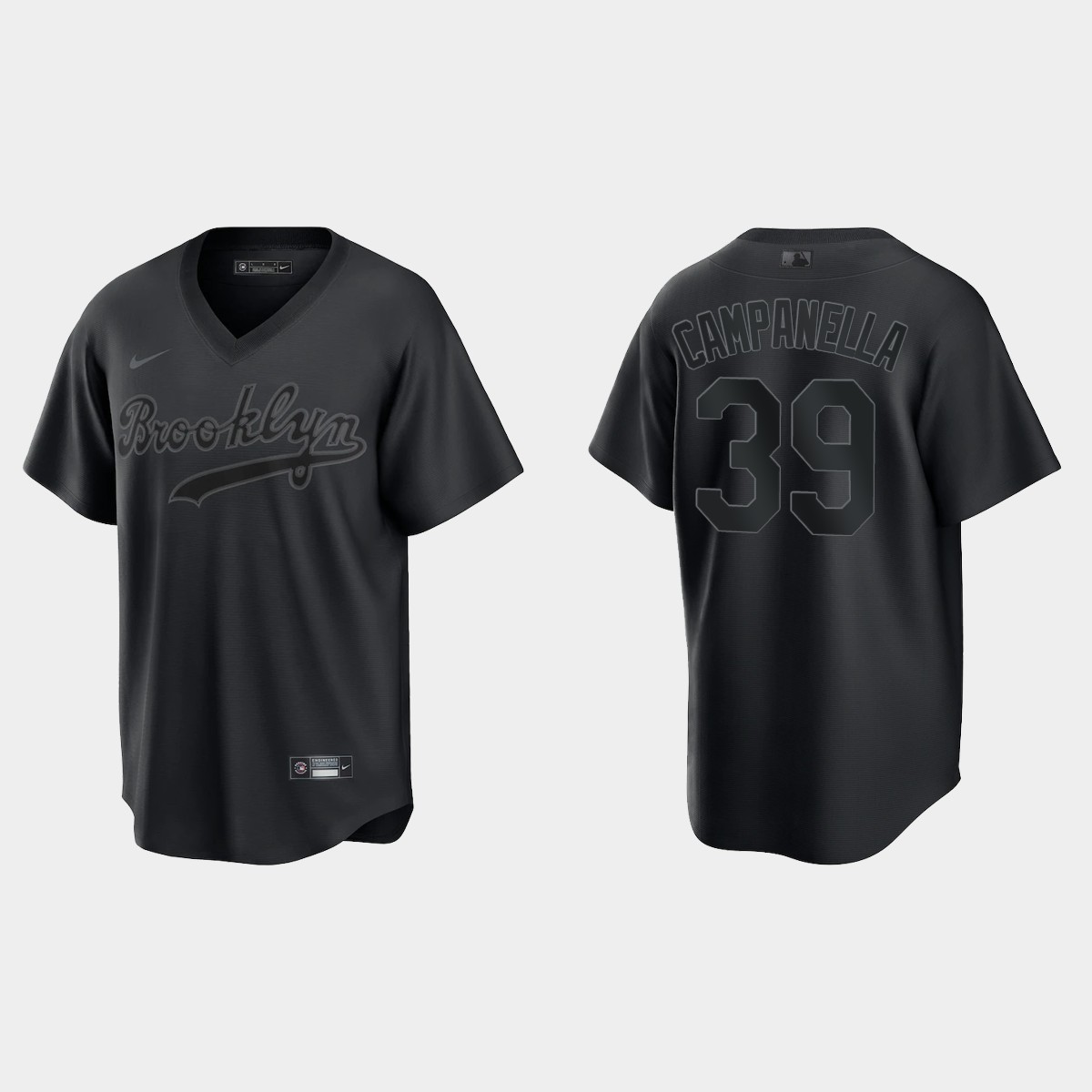 Roy Campanella Brooklyn Dodgers Pitch Black Fashion Jersey - Black