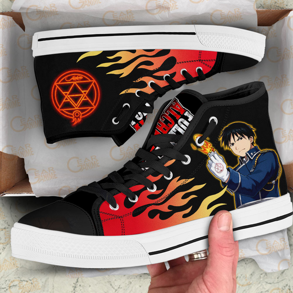 Roy Mustang High Top Shoes Custom Fullmetal Alchemist Flame Sneakers