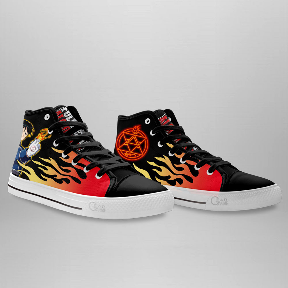 Roy Mustang High Top Shoes Custom Fullmetal Alchemist Flame Sneakers