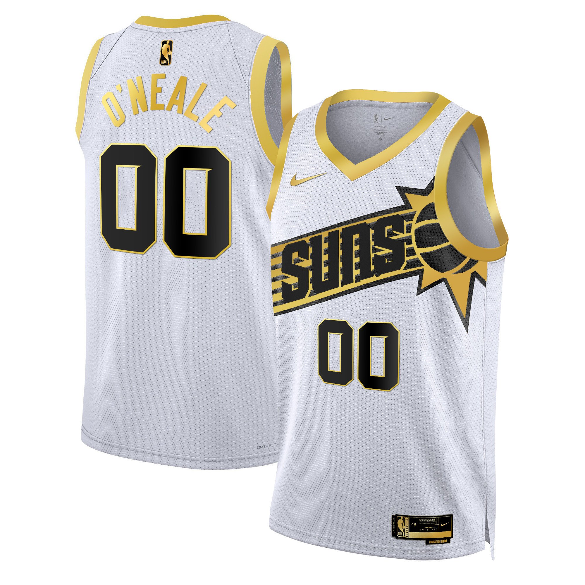 Royce O'Neale Men's Phoenix Suns Swingman White Gold Jersey - All Stitched