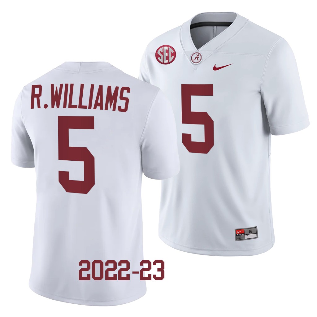 Roydell Williams Alabama Crimson Tide #5 White Jersey 2022-23 College Men's Uniform