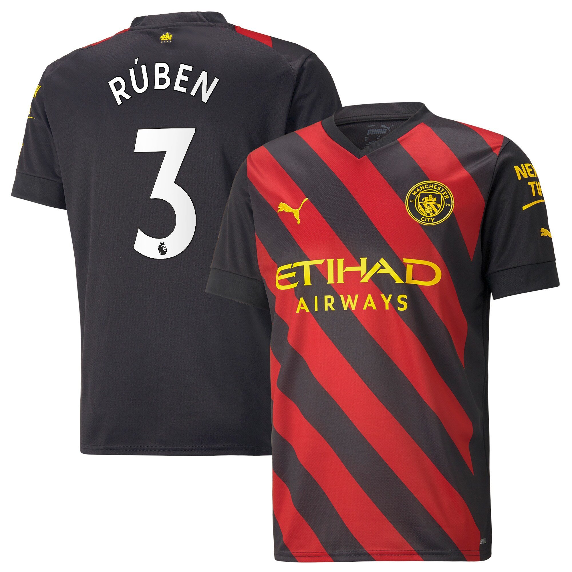 Ruben 3 Manchester City Men 2022/23 Away Jersey – Black