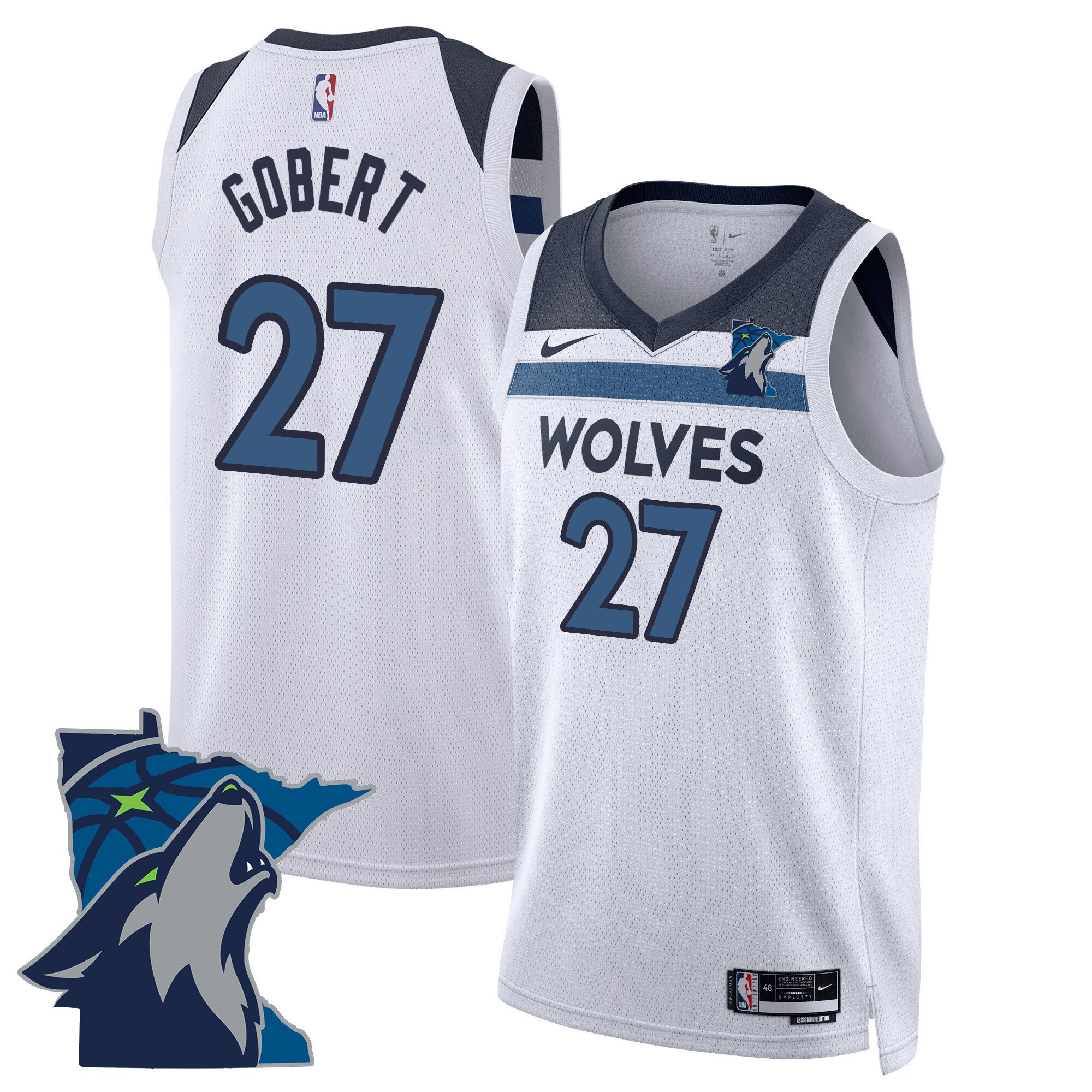 Rudy Gobert Men's Minnesota Timberwolves Swingman - Minnesota Patch Association Jersey - All Stitched