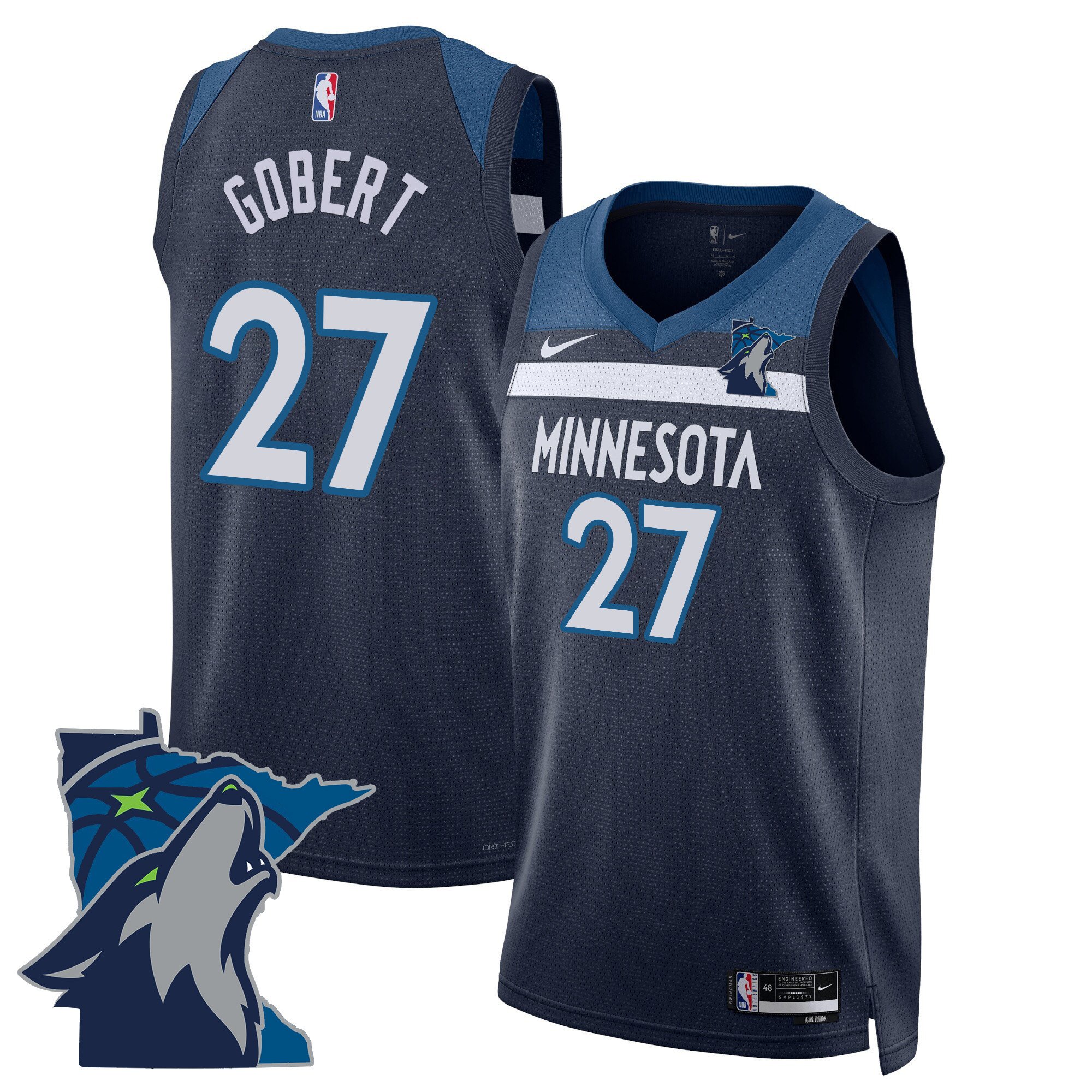 Rudy Gobert Men's Minnesota Timberwolves Swingman - Minnesota Patch Icon Jersey - All Stitched