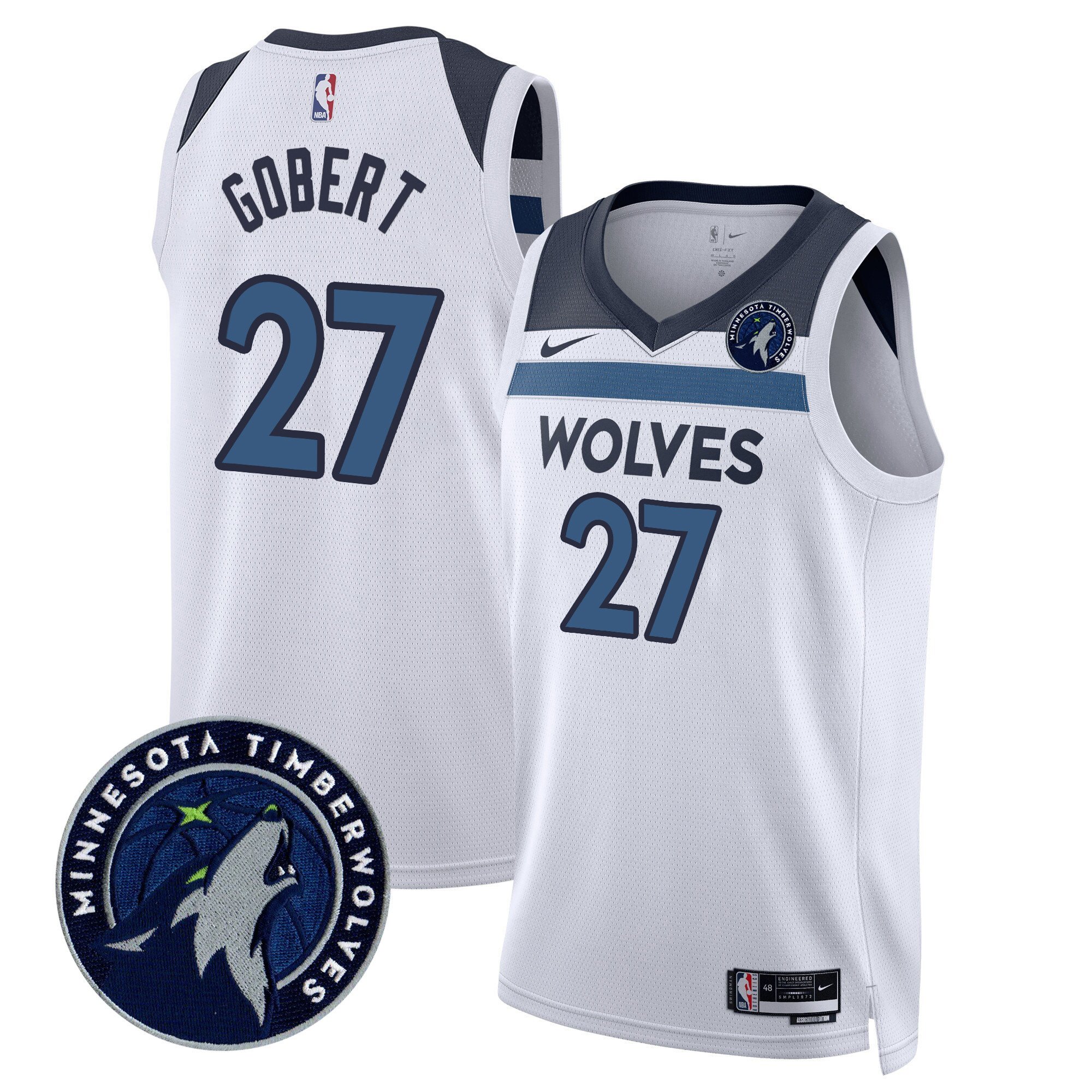 Rudy Gobert Men's Minnesota Timberwolves Swingman V2 Association Jersey - All Stitched