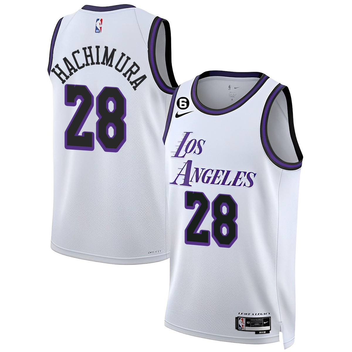 Rui Hachimura Men's Los Angeles Lakers 2023 Collection City Jersey - All Stitched