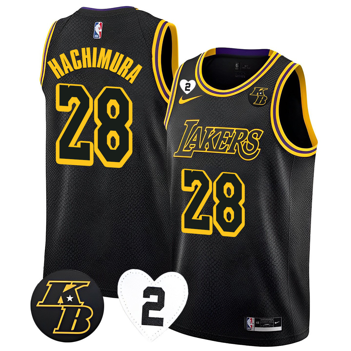 Rui Hachimura Men's Los Angeles Lakers 2023 Collection Kobe & GiGi Jersey - All Stitched