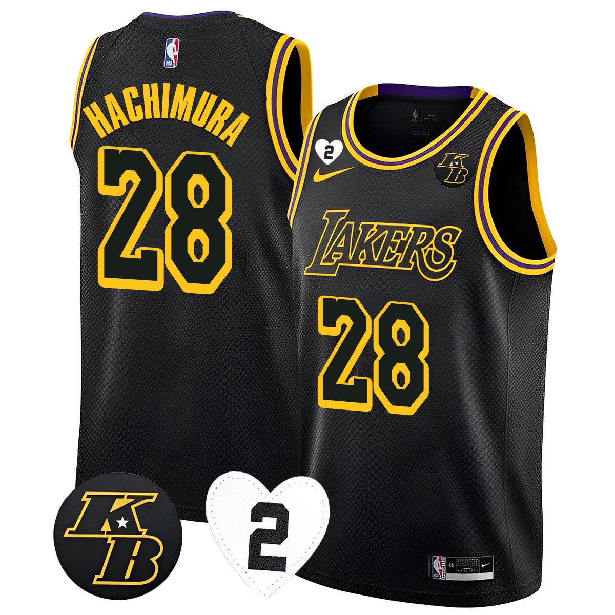 Rui Hachimura Men's Los Angeles Lakers 2023 Collection Kobe & GiGi Jersey - All Stitched