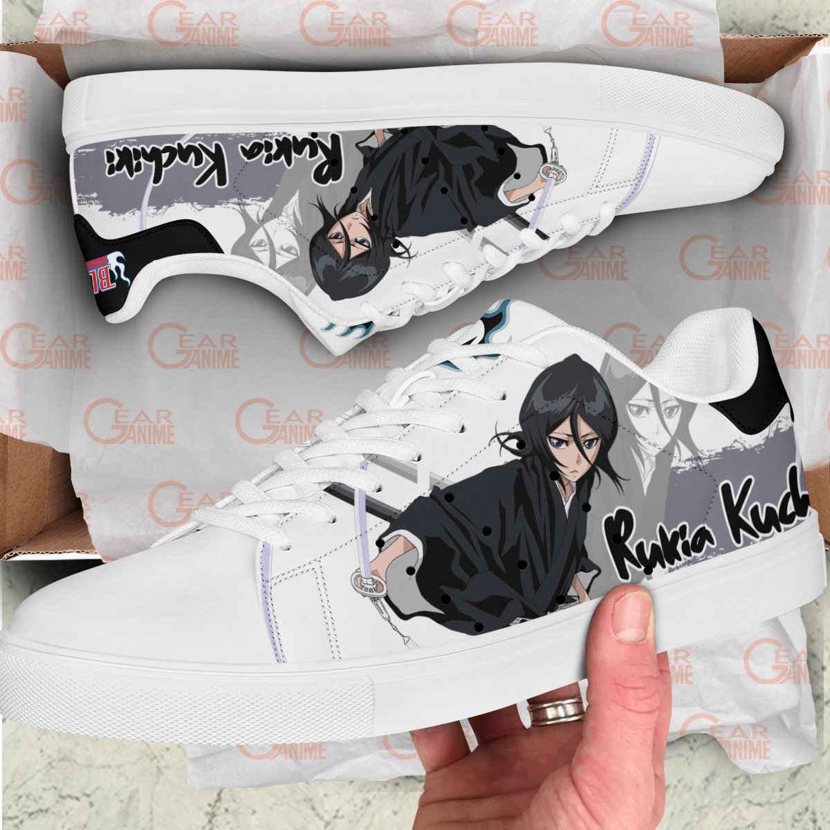 Rukia Kuchiki Skate Sneakers Custom Anime Bleach Shoes