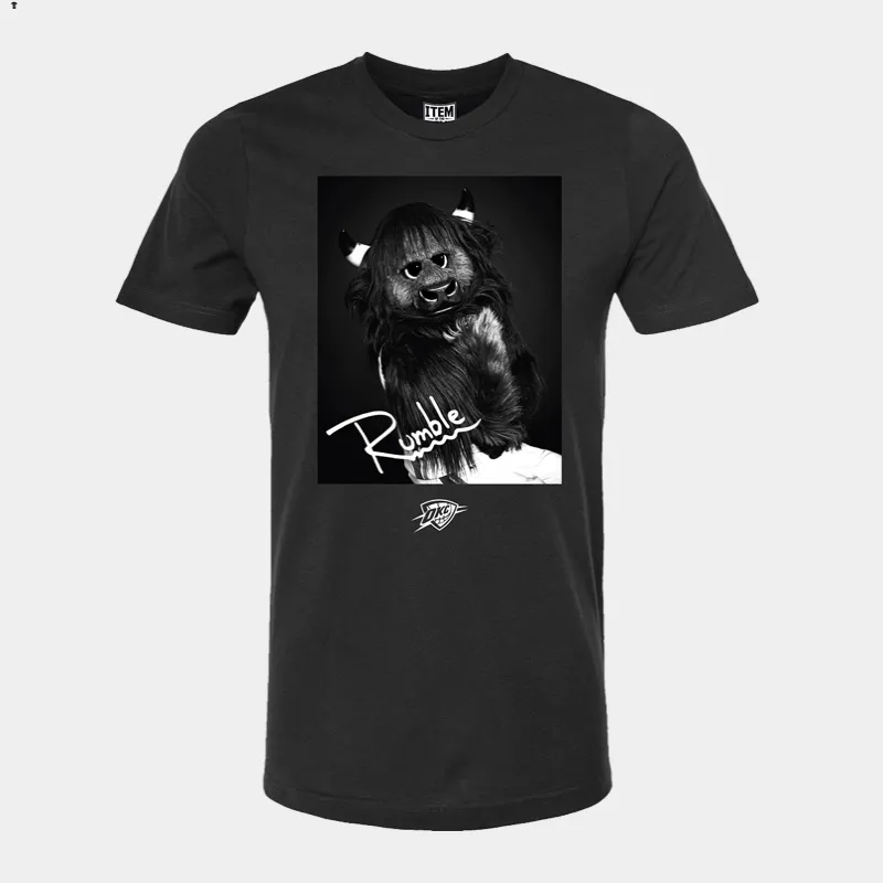 Rumble #08 Oklahoma City Thunder Mascot Portrait Black Youth T-Shirt