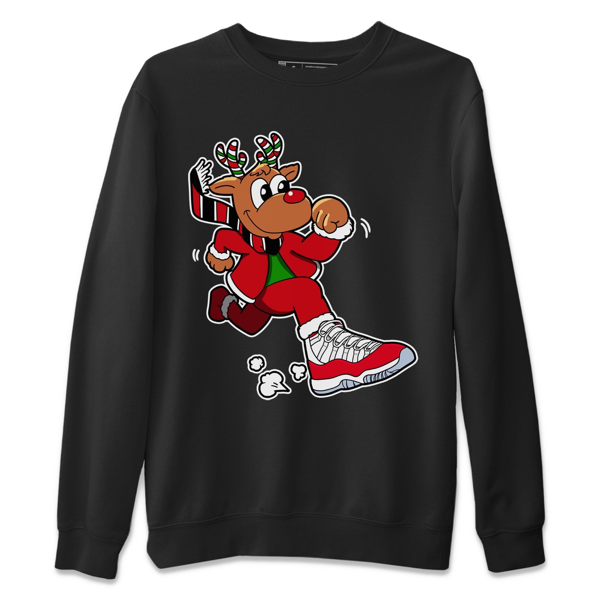 Running Reindeer Unisex Sweater – Air Jordan 11 Cherry, Sneakers Matching Sweater