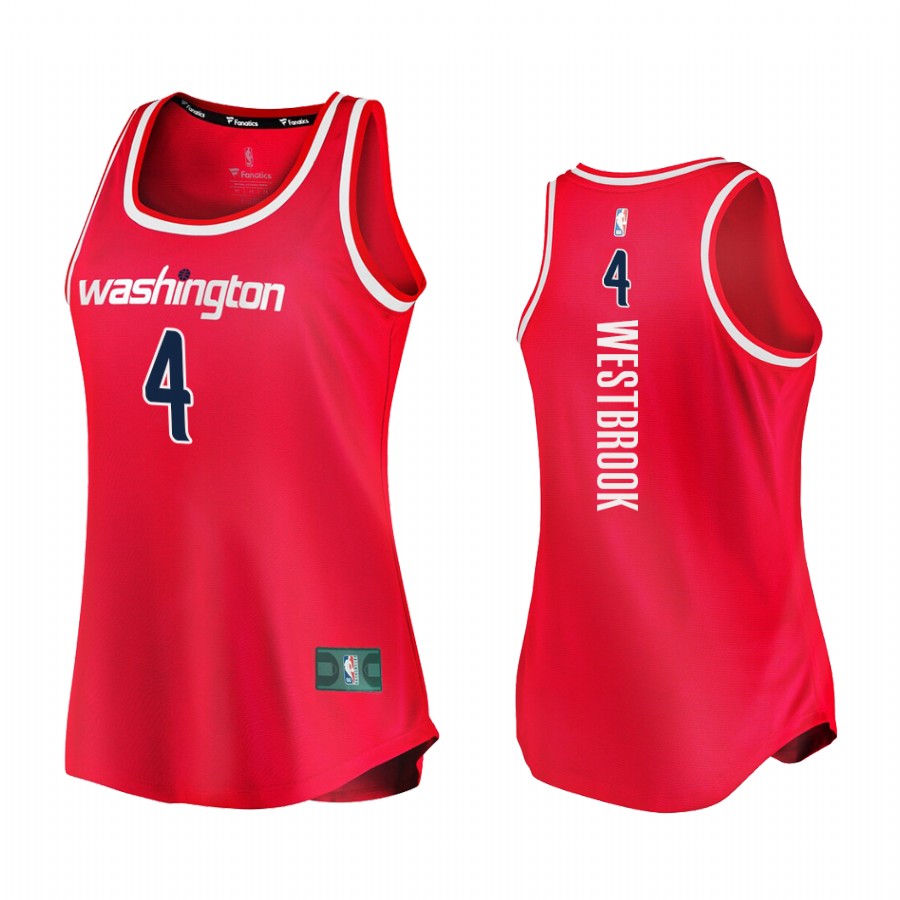 Russell Westbrook Washington Wizards #4 Red Women 2021 Jersey Icon Edition