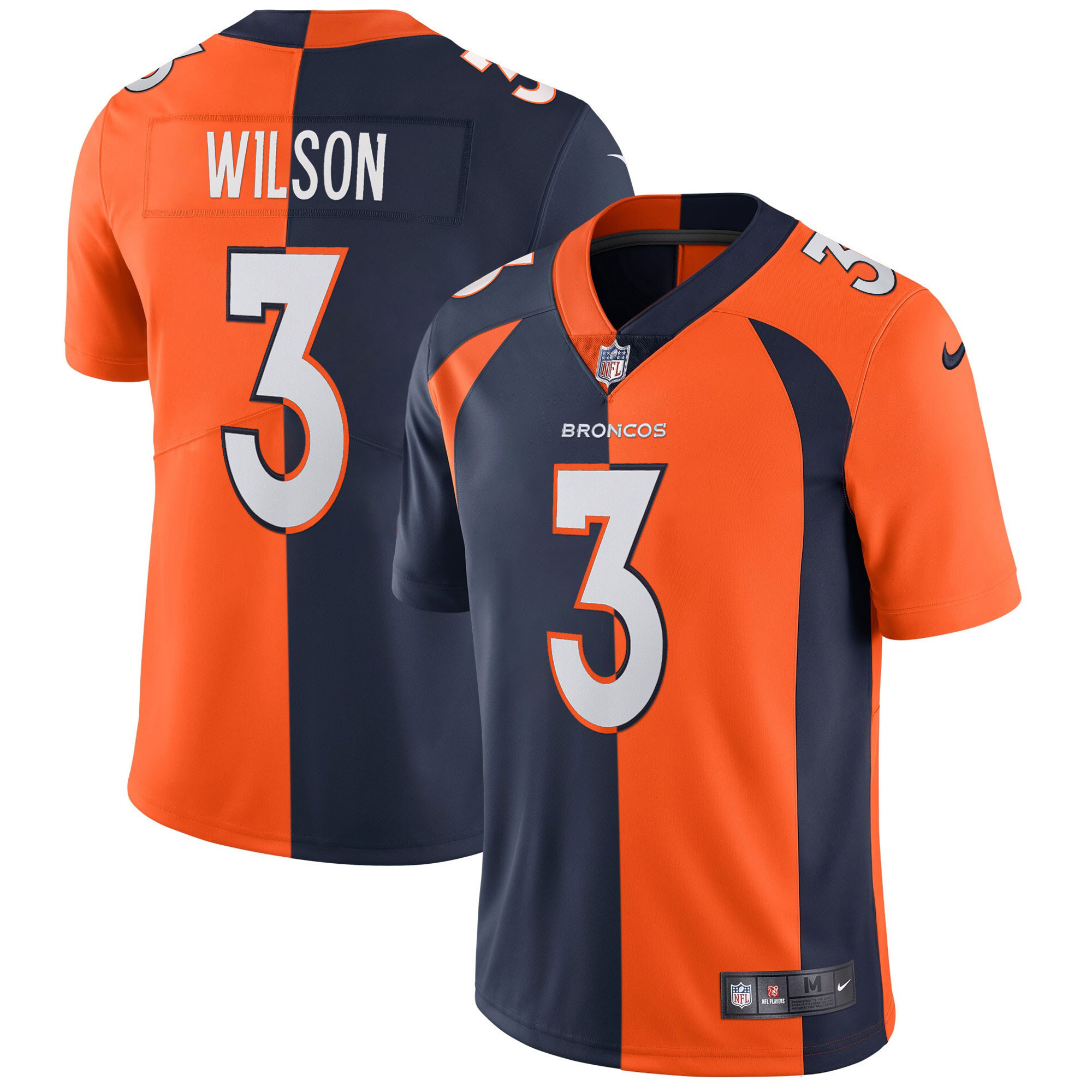 Russell Wilson Denver Broncos Split Vapor Limited Jersey - All Stitched 