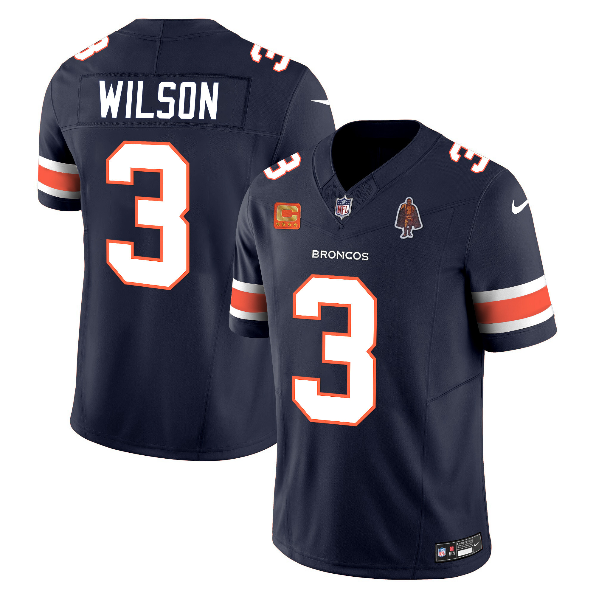 Russell Wilson Men's Denver Broncos Vapor Limited Navy Jersey - All Stitched 