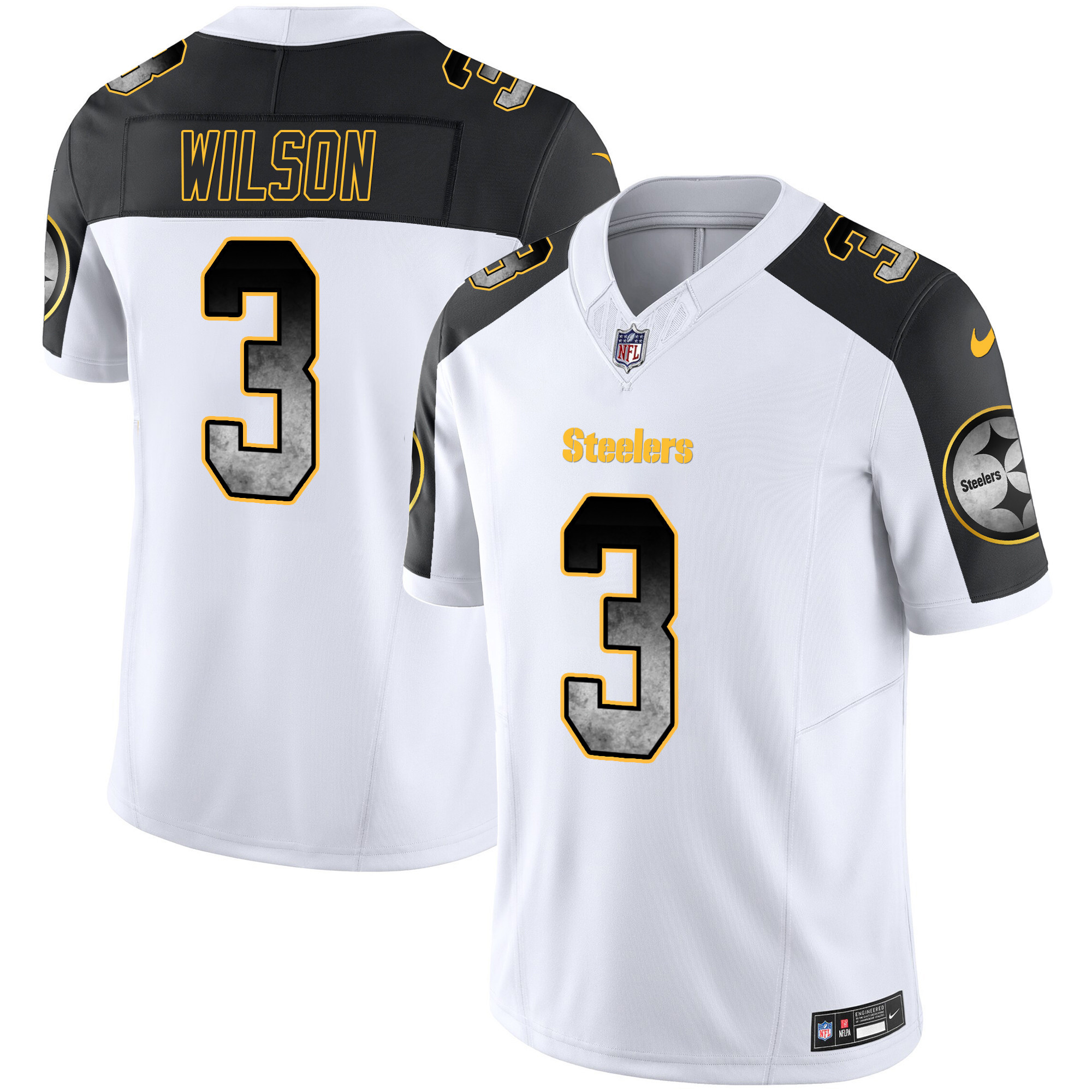 Russell Wilson Men's Pittsburgh Steelers Arch Smoke Vapor Inverted Jersey - All Stitched