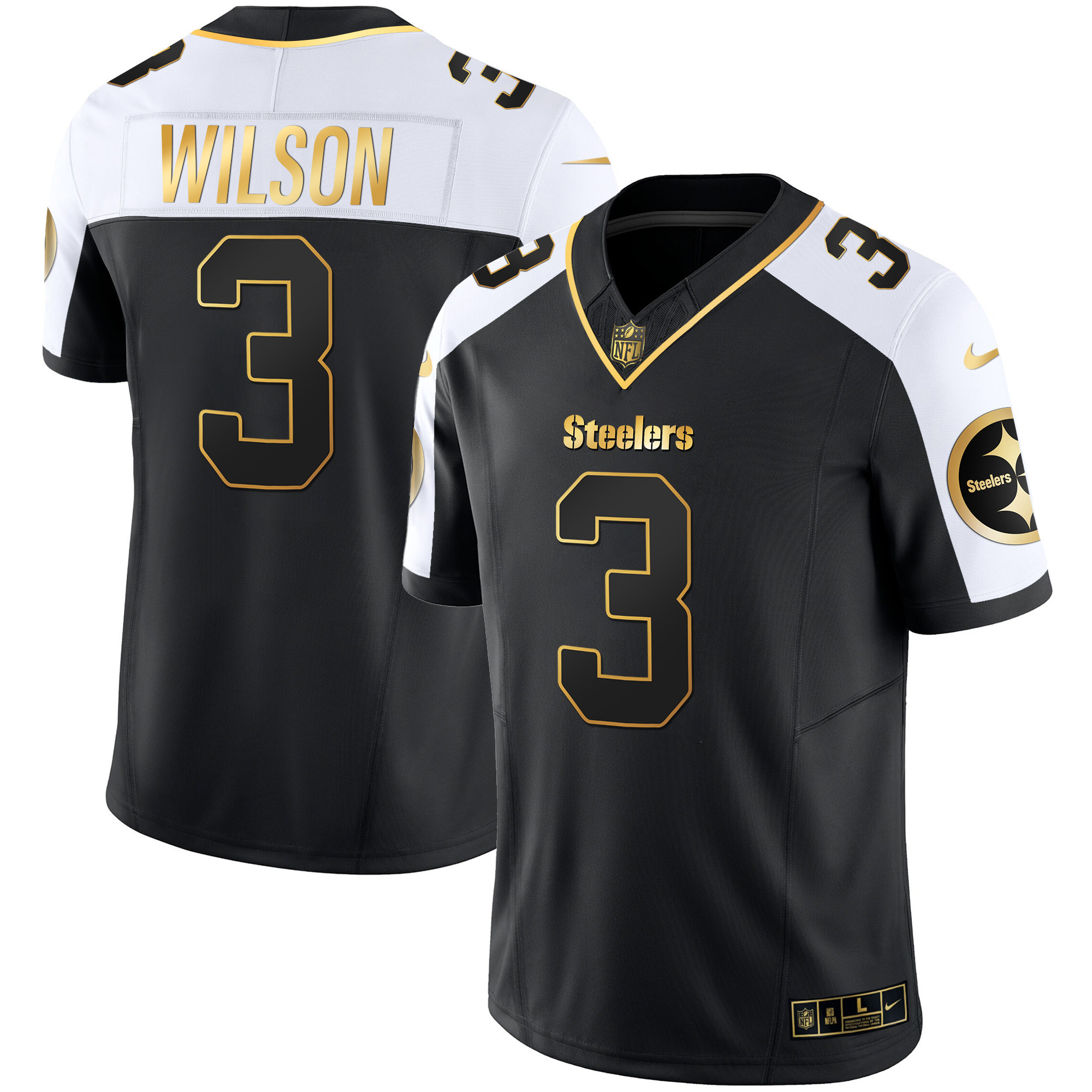 Russell Wilson Men's Pittsburgh Steelers Gold Vapor V2 Alternate Jersey - All Stitched