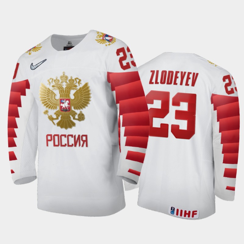 Russia Dmitri Zlodeyev 2022 IIHF World Junior Championship White #23 Jersey Home
