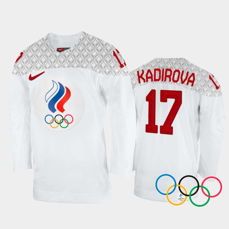 Russia Women's Fanuza Kadirova 2022 Winter Olympics White #17 Jersey Away