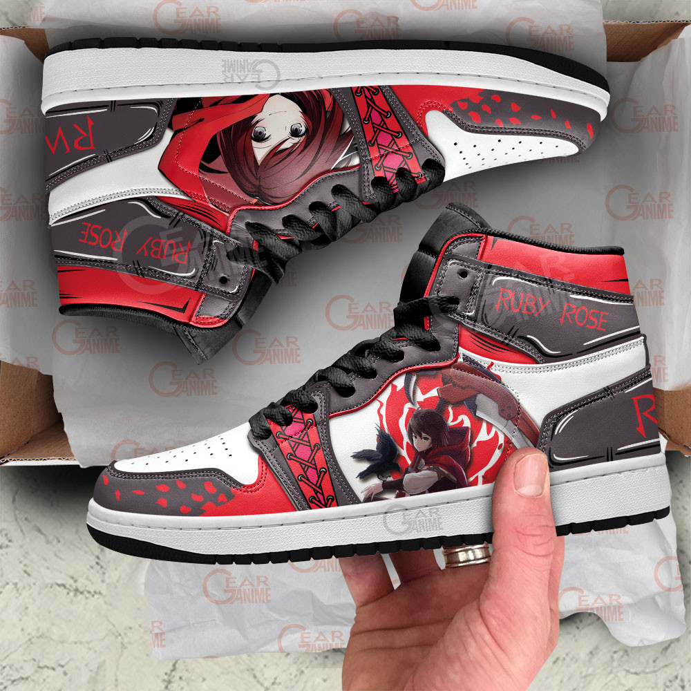 RWBY Ruby Rose Shoes For Anime Fans, Air Jordan Hightop