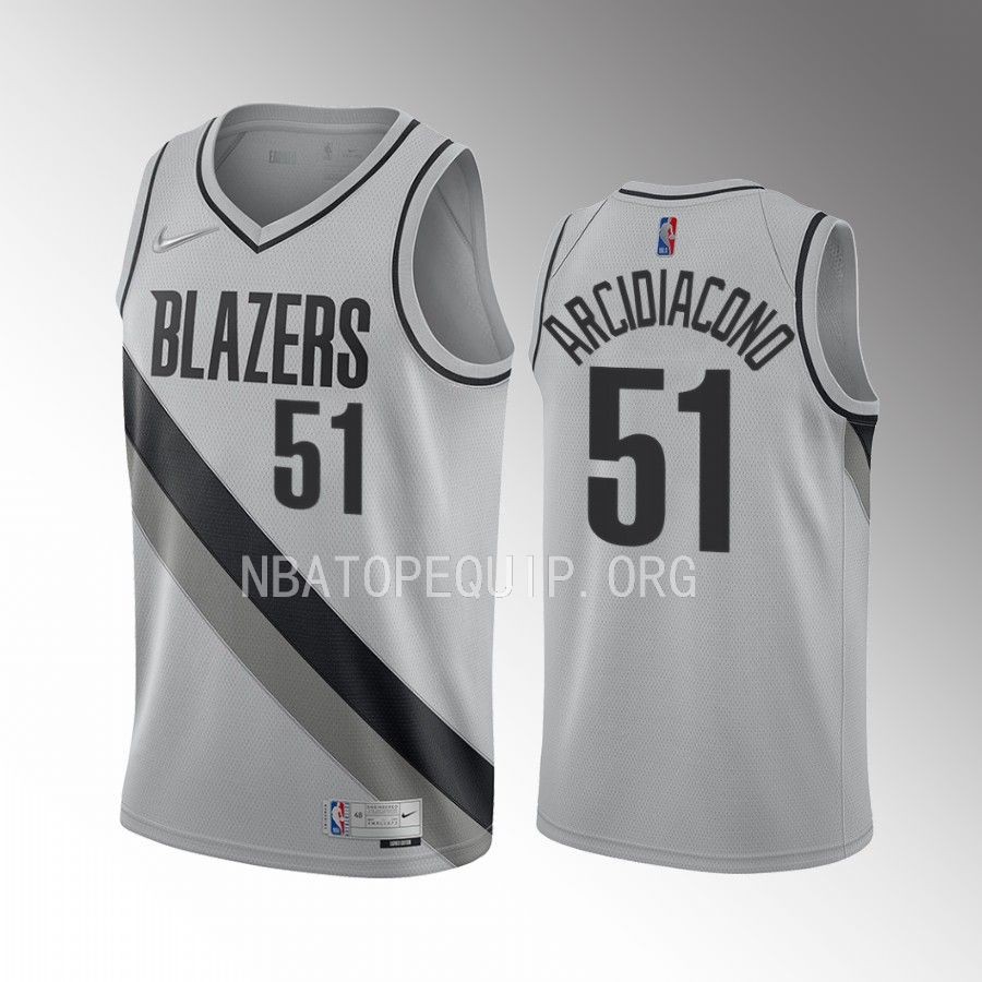 Ryan Arcidiacono Portland Trail Blazers #51 Grey Jersey Earned Edition 75th Diamond