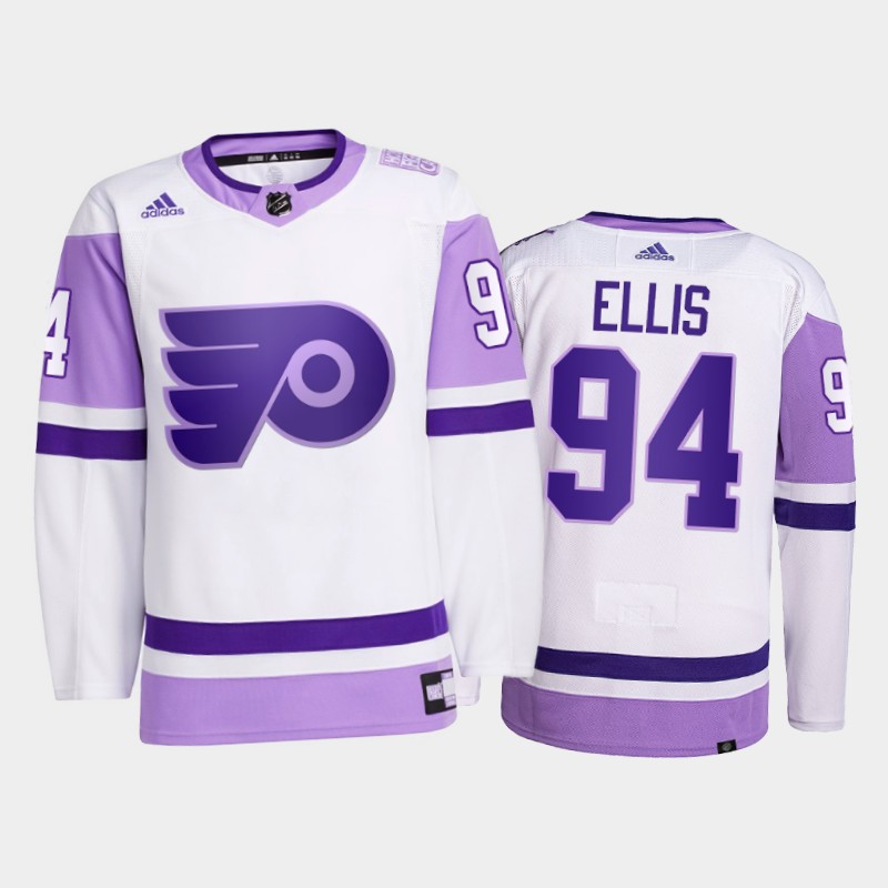 Ryan Ellis #94 Philadelphia Flyers 2021 FightsCancer White Primegreen Jersey