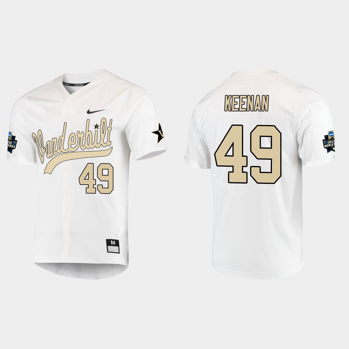 Ryan Keenan Vanderbilt Commodores College World Series Jersey - White
