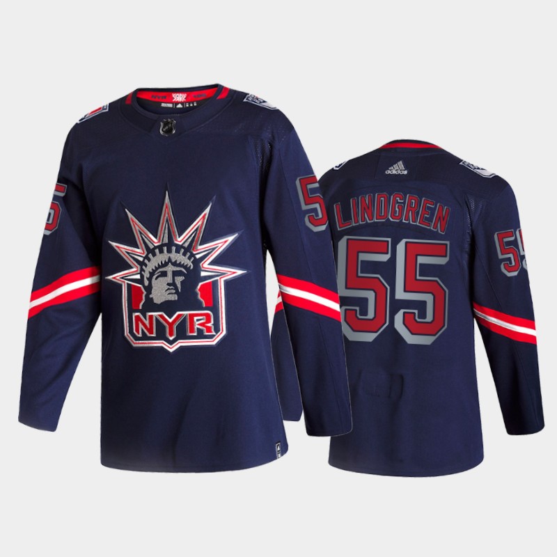 Ryan Lindgren New York Rangers 2021 Reverse Retro Navy Special Edition Jersey
